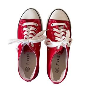 Classic FUBU Red Canvas Low Top Sneakers Size 41 = W10 M8.5